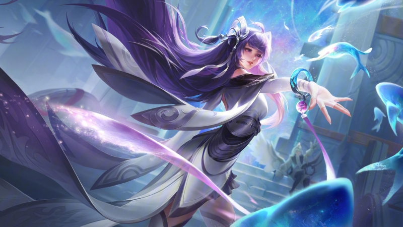 和平精英听风美女百褶裙壁纸